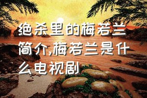 绝杀里的梅若兰简介（梅若兰是什么电视剧）