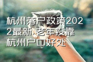 杭州落户政策2022最新（老年投靠杭州户口好处）