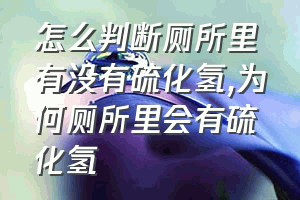 怎么判断厕所里有没有硫化氢（为何厕所里会有硫化氢）