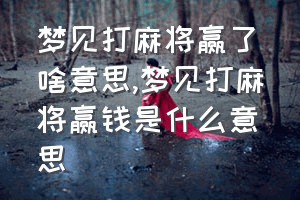 梦见打麻将赢了啥意思（梦见打麻将赢钱是什么意思）