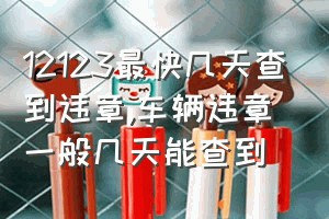 12123最快几天查到违章（车辆违章一般几天能查到）