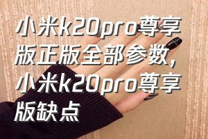 小米k20pro尊享版正版全部参数（小米k20pro尊享版缺点）