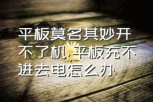 平板莫名其妙开不了机（平板充不进去电怎么办）