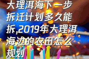 大理洱海下一步拆迁计划多久能拆（2019年大理洱海边的农田怎么规划）