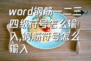 word钢筋一二三四级符号怎么输入（钢筋符号怎么输入）