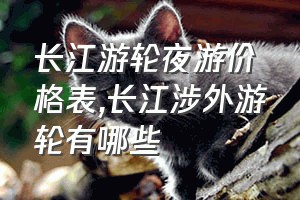 长江游轮夜游价格表（长江涉外游轮有哪些）