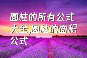 圆柱的所有公式大全（圆柱的面积公式）