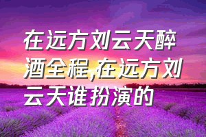 在远方刘云天醉酒全程（在远方刘云天谁扮演的）