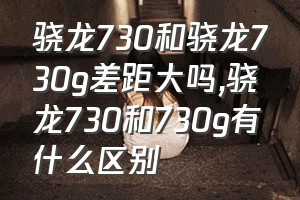 骁龙730和骁龙730g差距大吗（骁龙730和730g有什么区别）