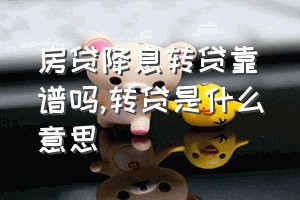 房贷降息转贷靠谱吗（转贷是什么意思）