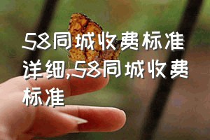 58同城收费标准详细（58同城收费标准）