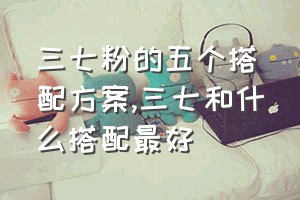 三七粉的五个搭配方案（三七和什么搭配最好）