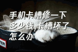 手机卡槽修一下多少钱（卡槽坏了怎么办）