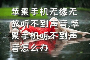 苹果手机无缘无故听不到声音（苹果手机听不到声音怎么办）