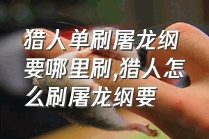 猎人单刷屠龙纲要哪里刷（猎人怎么刷屠龙纲要）