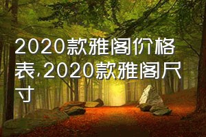 2020款雅阁价格表（2020款雅阁尺寸）