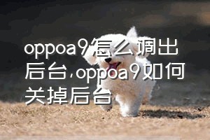 oppoa9怎么调出后台（oppoa9如何关掉后台）
