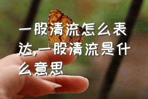 一股清流怎么表达（一股清流是什么意思）