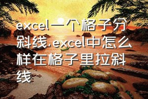 excel一个格子分斜线（excel中怎么样在格子里拉斜线）