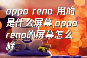 oppo reno 用的是什么屏幕（opporeno的屏幕怎么样）
