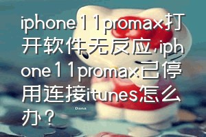 iphone11promax打开软件无反应（iphone11promax已停用连接itunes怎么办?）