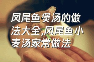 凤尾鱼煲汤的做法大全（凤尾鱼小麦汤家常做法）