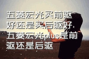 五菱宏光买前驱好还是买后驱好（五菱宏光plus是前驱还是后驱）