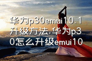华为p30emui10.1升级方法（华为p30怎么升级emui10）