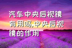 汽车中央后视镜有用吗（中央后视镜的作用）