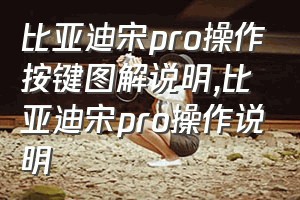 比亚迪宋pro操作按键图解说明（比亚迪宋pro操作说明）