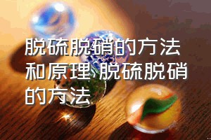 脱硫脱硝的方法和原理（脱硫脱硝的方法）