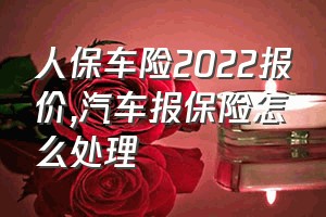 人保车险2022报价（汽车报保险怎么处理）