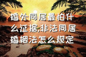 婚外同居最怕什么证据（非法同居婚姻法怎么规定）