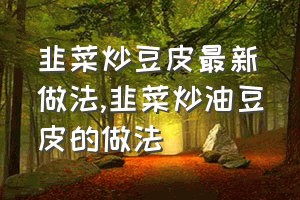 韭菜炒豆皮最新做法（韭菜炒油豆皮的做法）