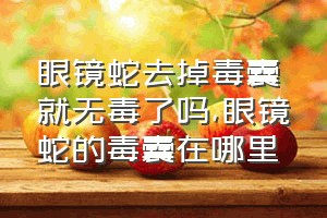 眼镜蛇去掉毒囊就无毒了吗（眼镜蛇的毒囊在哪里）