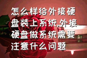 怎么样给外接硬盘装上系统（外接硬盘做系统需要注意什么问题）