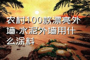 农村100款漂亮外墙（水泥外墙用什么涂料）