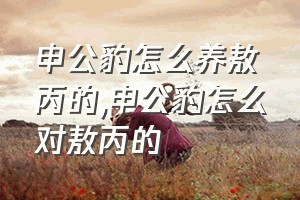 申公豹怎么养敖丙的（申公豹怎么对敖丙的）