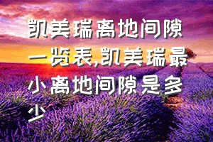 凯美瑞离地间隙一览表（凯美瑞最小离地间隙是多少）