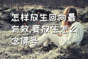 怎样放生回向最有效（要放生怎么念佛号）