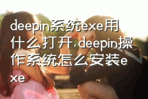 deepin系统exe用什么打开（deepin操作系统怎么安装exe）