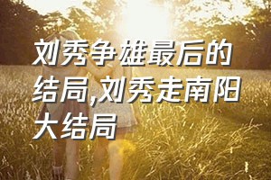 刘秀争雄最后的结局（刘秀走南阳大结局）