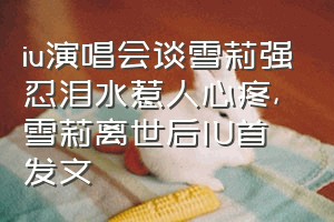 iu演唱会谈雪莉强忍泪水惹人心疼（雪莉离世后IU首发文）