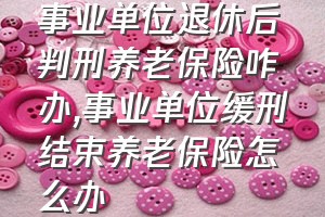 事业单位退休后判刑养老保险咋办（事业单位缓刑结束养老保险怎么办）