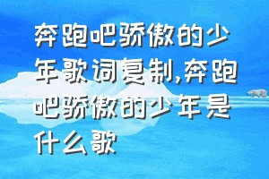 奔跑吧骄傲的少年歌词复制（奔跑吧骄傲的少年是什么歌）