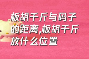 板胡千斤与码子的距离（板胡千斤放什么位置）