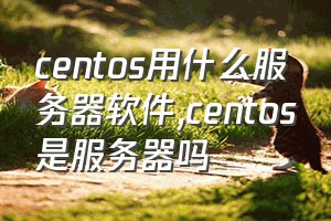 centos用什么服务器软件（centos是服务器吗）