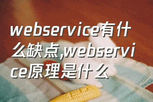 webservice有什么缺点（webservice原理是什么）