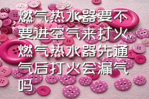 燃气热水器要不要进空气来打火（燃气热水器先通气后打火会漏气吗）