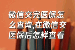 微信交完医保怎么查询（在微信交医保后怎样查看）